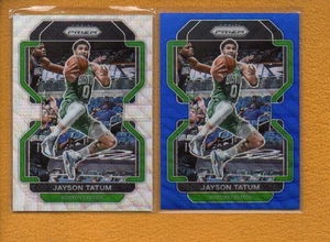 Jayson Tatum 2021-22 Panini Prizm Basketball Silver & Blue Wave Prizm #13 Lot 2 - Picture 1 of 2