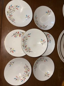 Set 7 ciotole Triumph Homer Laughlin Cina TEMPO AUTUNNALE bacche/dessert U.S.A. - Foto 1 di 11