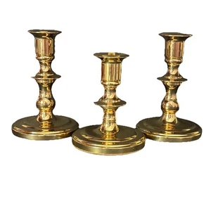 Set di 3 candelabri vintage Baldwin in ottone massiccio designer natalizio eleganti (2 misure) - Foto 1 di 10