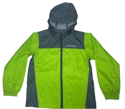 Columbia Rain Jacket Boys S (8) Green Hooded Full Zip Windbreaker - Image 1 of 4