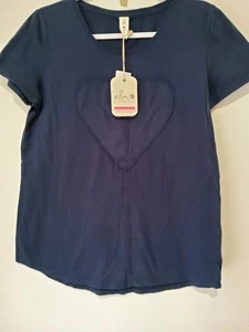 Nwt Elm Lifestyle Devotion Tee Size 10 Navy 100% Cotton - Picture 1 of 6