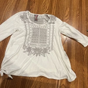 Johnny Was JWLA L Embroidered whimsical Boho Cowgirl Top - M - Picture 1 of 7