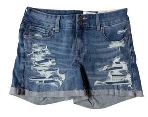 Pantalones Cortos C39 American Eagle Curvy Midi Talla 8 Tiro Bajo Medio Lavado Siguiente Nivel Nuevos con Etiquetas - Imagen 1 de 3