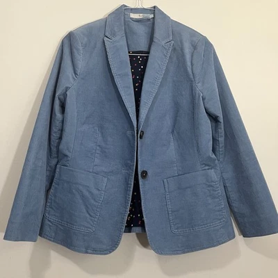 Blazer Boden Pana Para Mujer Talla 8R Azul Claro Forrado Chaqueta Academia Preppy Foto 1 de 4
