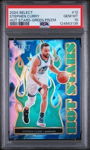 2024 Panini Select Hot Stars Stephen Curry #12 Hot Stars-Green Prizm PSA 10 - Picture 1 of 2