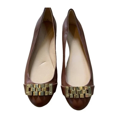 Sapatilhas de balé Banana Republic robusto detalhe de fivela biqueira redonda marrom - Imagem 1 de 4