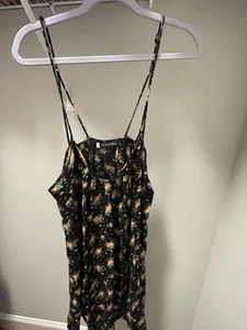 Volcom Womens Black Strapy Tank Girls Top Beach Summer Size Lrg 14 - Picture 1 of 3