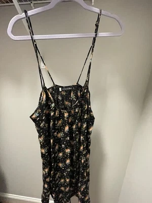 Volcom  Womens Black Strapy Tank Girls Top Beach Summer Size Lrg 14 - Image 1 of 3