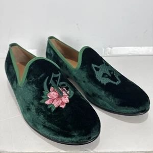 Greyson X Del Toro Mens Garden Of Wolves Velvet Slip Ons Sz 9 Dress Shoes - Picture 1 of 8