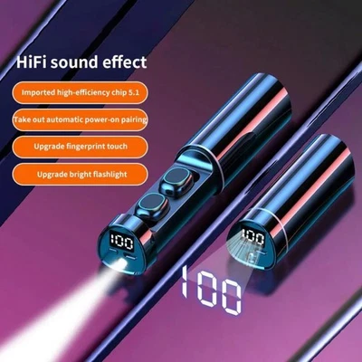 N21 Wireless In-Ear Sports Bluetooth Compatible Headset LED Flashlight - Image 1 of 4