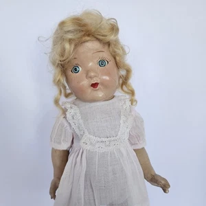 Antike Komposition Schlafaugen Puppe Vintage alt trägt rosa Kleid gebogene Arme - Bild 1 von 21