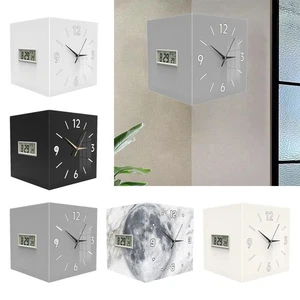 Double Sided Corner Wall Clock Decorative Clock for Office Home Decoration - Picture 1 of 37