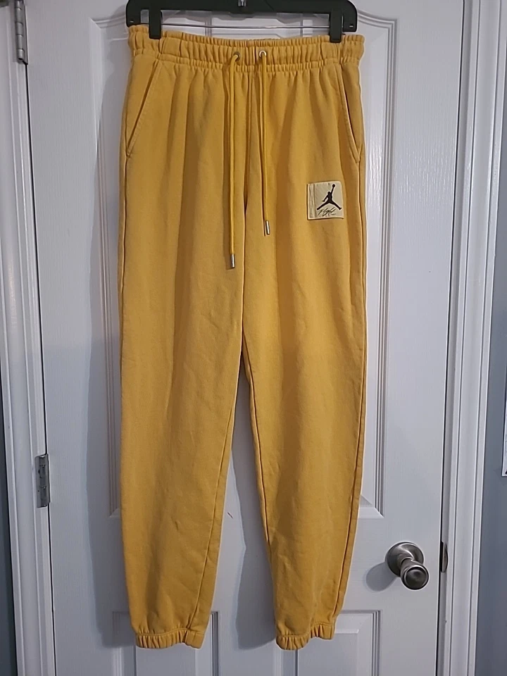 Jordan Essentials Statement Yellow Washed Joggers FB7298-752 Men's Small