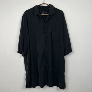 Tommy Bahama Men’s XLT Black Silk Button Shirt Hawaiian Beach Vacation Tropical - Picture 1 of 6