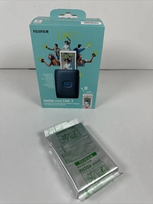 Fujifilm Instax Mini Link 2 Wireless Photo Printer - Blue PLUS FILM - Image 1 of 4