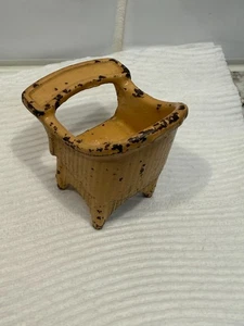 Vintage Kilgore Gusseisen Gold Puppenhaus Miniatur Töpfchen Stuhl - Bild 1 von 2