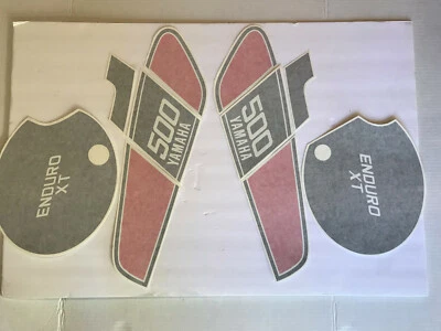 1976 Yamaha XT500C enduro fuel tank decals SET, SIDE PANEL, OEM SPECS, NOS STYLE - Image 1 of 2