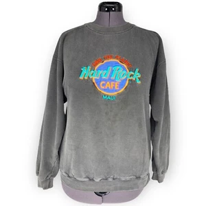 Vintage 90's Hard Rock Cafe Save the Planet Maui Gray Pullover Sweatshirt Size M - Picture 1 of 11