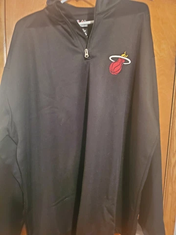 MIAMI HEAT -NBA Majestic Big & Tall  1/4 Zip Birdseye 3XL Poly Shirt -NEW Cover