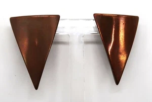 Pendientes Geométricos De Colección Total Años 80 Tono Bronce Triángulo Perforado Joyería de Moda - Imagen 1 de 12