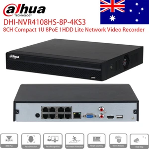Dahua 8CH NVR NVR4108HS-8P-4KS3 Face Detection Recognition 4TB HDD AU - Picture 1 of 10