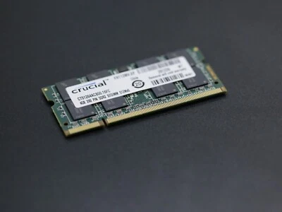 Crucial 4GB DDR2 800MHz SO-DIMM RAM PC2-6400 1.8V CL6 Laptop Memory CT51264AC800 - Image 1 of 3