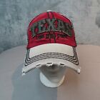 TEXAS Hat Red Gray The Lone Star State Snapback Distressed Mesh Back Robin Ruth
