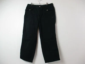 Lauren Ralph Lauren Pants Womens 14 Tapered Cropped Dark Wash Black High Rise - Picture 1 of 12