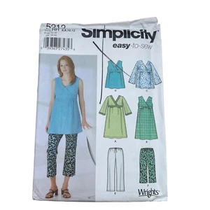 Simplicity Sewing Pattern 5212 MATERNITY Pants Dress Top Misses Size 6-12 - Picture 1 of 3