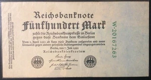 1922 GERMANY PAPER MONEY - 500 MARK BANKNOTE! - Picture 1 of 2