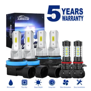 LED Headlight & Fog Light Bulbs Kit Dodge Ram 1500 4.7L 5.7L 2009 2010 2011 2012 - Picture 1 of 19
