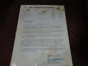 EJ SCOUT BSA 1947 ADLER SCOUT BRIEF CHIEF SCOUT EXECUTIVE FRETWELL SEQUOIA CA! - Bild 1 von 7
