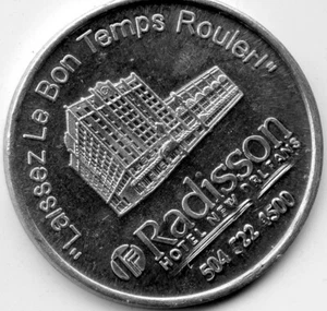 Karneval Doubloon: Radisson Hotel, New Orleans Aluminium - Bild 1 von 2