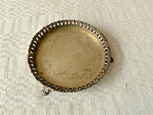 Antique ornate 855 silver round Portuguese condiment trinket dish Prata Mark - Picture 1 of 8