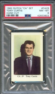 1962 Dutch Gum Card CA #29 TONY CURTIS Actor Some Like It Hot PSA 8 NM-MT - Picture 1 of 2