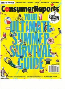 CONSUMER REPORTS MAGAZINE,   JULY, 2016      YOUR ULTIMATE SUMMER SURVIVAL GUIDE - Picture 1 of 1
