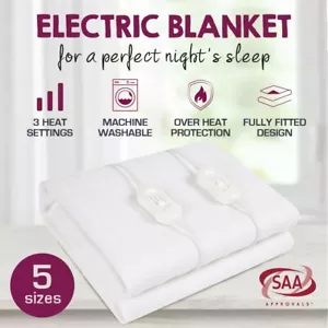 LUXOR Fully Fitted Washable Non Woven Electric Blanket Heated Pad S/KS/D/Q/K - Picture 1 of 12