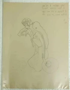 INDIA HAND-MADE 1989 PENCIL DRAWING LAILA MAJNU/ HEER RANJHA/ SHIRI FARHAD - Picture 1 of 1