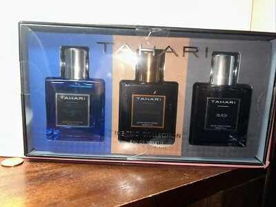 TAHARI TheTrioCollection 3X 1oz EDT Spray Aqua Wave, Cuero Oud, Negro NUEVO EN CAJA ****** Foto 1 de 3