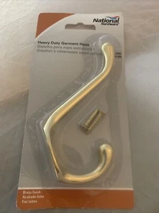 National Hardware N248-245 Heavy Duty 5" Coat And Hat Hook Polished Brass NEW - Picture 1 of 8