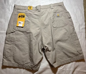 Carhartt Shorts Men 42 Loose Fit Canvas Utility Tan Beige 10 Inseam BS0147-M NWT - Picture 1 of 3
