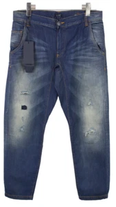 ARMANI Jeans Y31 Anti Fit Low Crotch Jeans Men's W31 Ripped Faded Whiskers - Picture 1 of 8