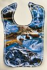 ADULT CLOTHING PROTECTOR/ BIB (BALD EAGLES OVER A MOUNTAIN RIVER RAPIDS)