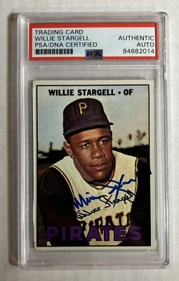 1967 Topps WILLIE STARGELL HOF PSA SIGNED AUTO Baseball Card #140   (d. 2001) - Image 1 of 2