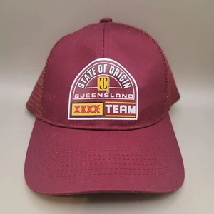 Cappellino camionista Queensland Maroons State of Origin NRL Rugby League Maroon XXXX oro - Foto 1 di 7