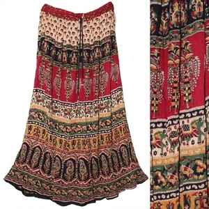 Women High Waist Tutu Maxi Skirts Pleated A Line Long Dress Ethnic Hippie P-81 - Picture 1 of 4