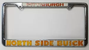 Marco de placa de metal vintage Pittsburgh North Side Buick - Imagen 1 de 12