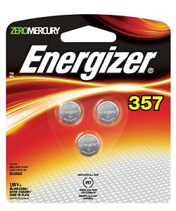 357 303 (SR44SW) Coin Cell Silver Oxide Batteries Energizer 3 Pack (Red)