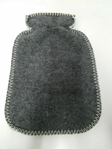 Hot Water Bottle/Wärmflasche Dunkelgrau/hellgrau 100% Merino wool 37x24cm UR - Bild 1 von 3