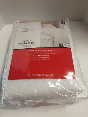 Mainstays King Size Super Soft Mattress Pad (Extends The Life Of Mattress) BNIP! - Image 1 of 4